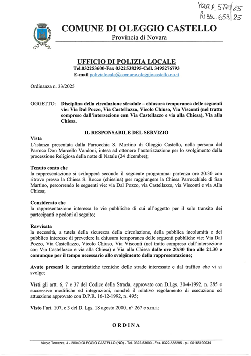 Ordinanza CdS n°33/2025.